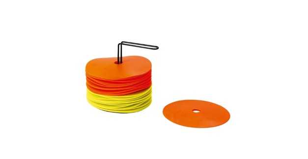 Disques de repérage - 15 cm - Orange & jaune