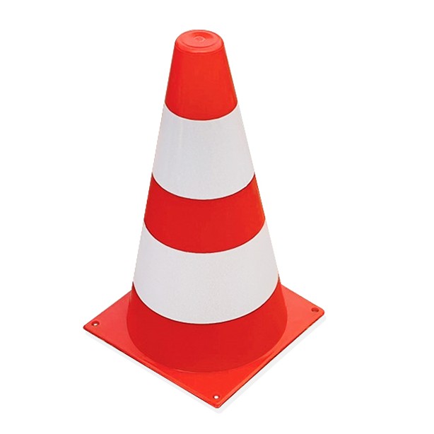 Striped reflective cone - 23 cm