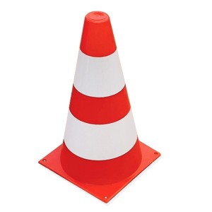 Striped reflective cone - 23 cm