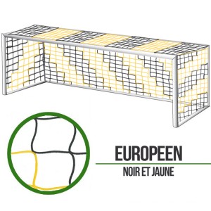 European 11-a-side soccer nets - Black/Yellow