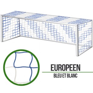 European 11-a-side soccer nets - Blue/White