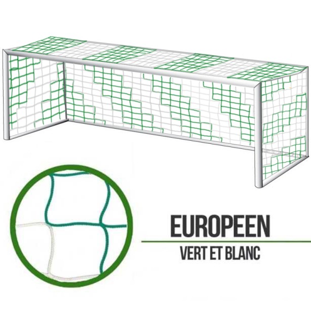 European 11-a-side soccer nets - Green/White