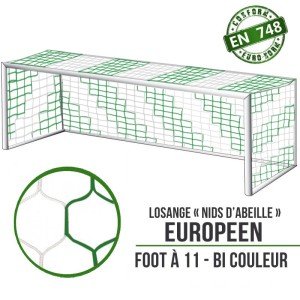 European diamond football net - White/Green