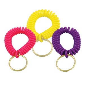 Lot de 3 cordons spirales - jaune/rose/violet